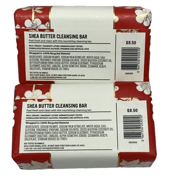 Bath & Body Works Japanese Cherry Blossom Shea Cleansing Bar Soap 5 oz Set of 2 - Picture 2 of 2